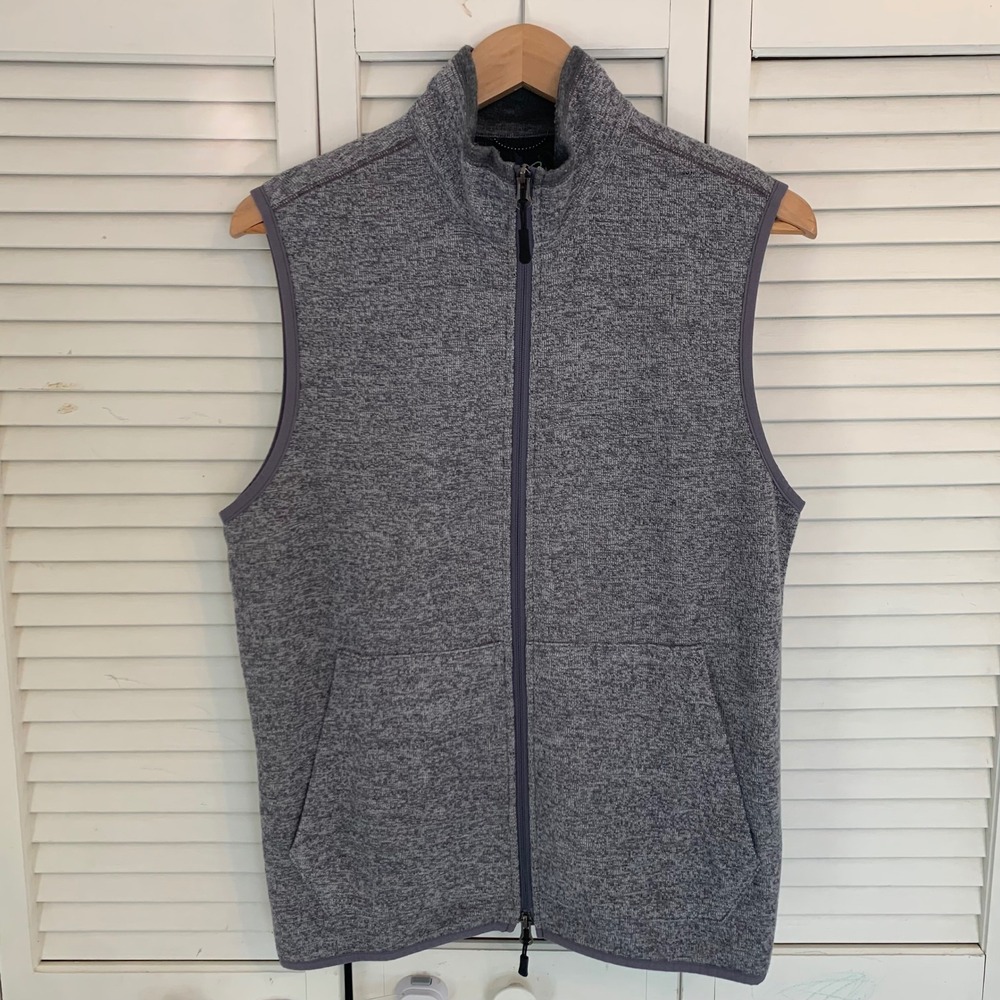 Robert Graham Mens Vest Gray‎ Marled Full Zip Classic Fit Small Knit Minimalist